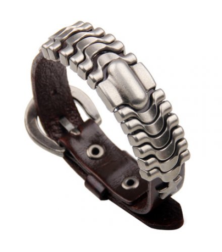 MJ074 - Alloy leather bracelet